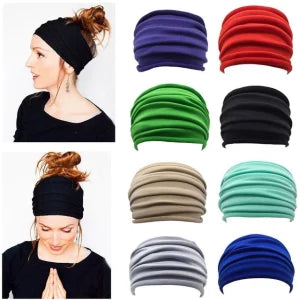 1PC Women Wide Yoga Headbands Nonslip Stretch Running Turban Sports Sweatband Fitness Hair Accessories
