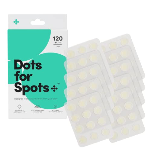 Dots for Spots Acne Patches - Pack of 24 Translucent Hydrocolloid Pimple Patch Spot Treatment Stickers for Face and Body - Fast-Acting, Vegan & Cruelty Free Skin Care