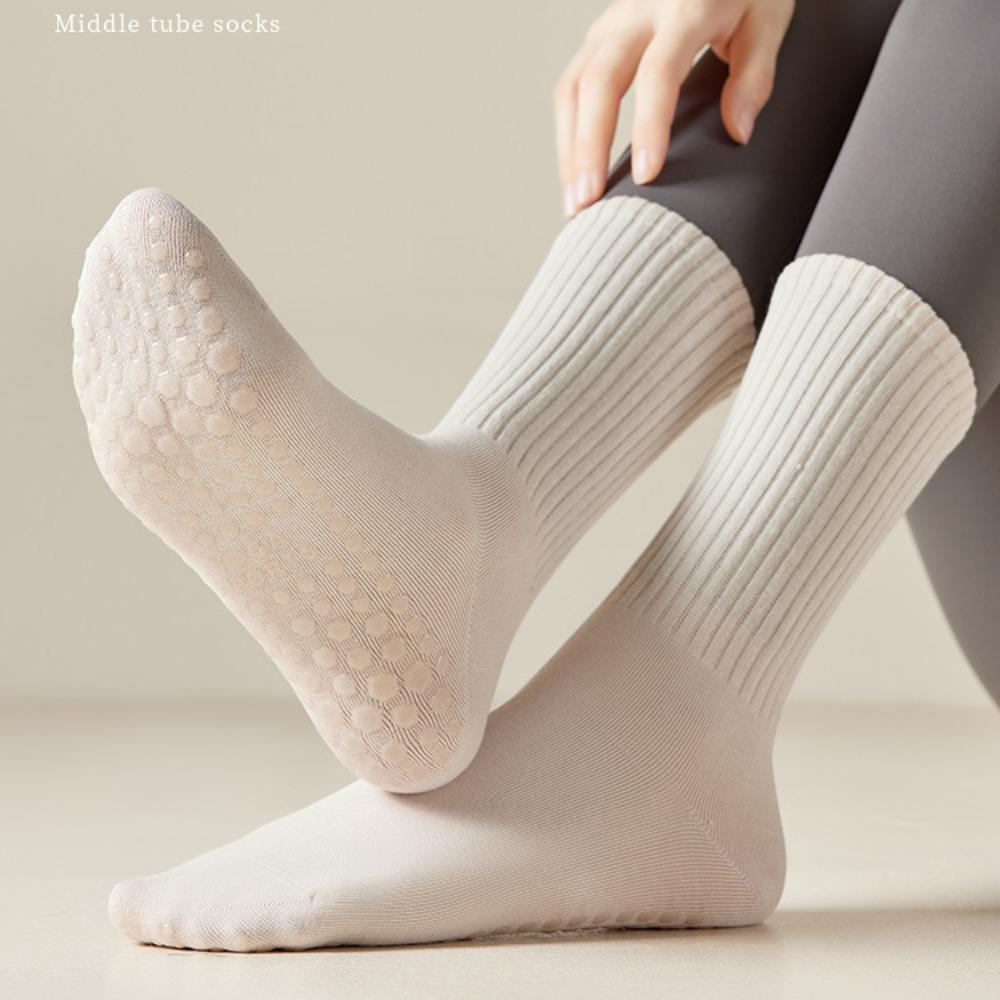 4 X Yoga Accessory Socks for Women Cotton Socks Silicone Non-slip Sports Sweat-absorbing Breathable