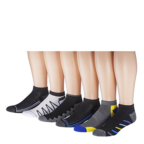 James Fiallo Men's 6-Pairs Low Cut Athletic Sport Socks 2885-3--6