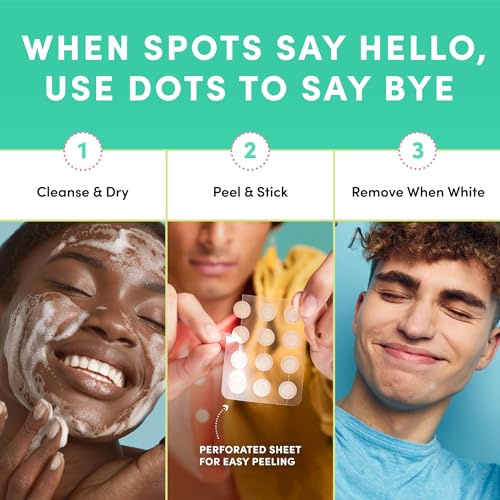 Dots for Spots Acne Patches - Pack of 24 Translucent Hydrocolloid Pimple Patch Spot Treatment Stickers for Face and Body - Fast-Acting, Vegan & Cruelty Free Skin Care