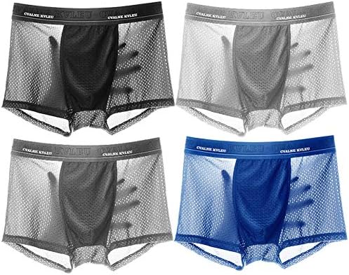 Man Summer Mesh Underpants Boxer ( Pack Of 4 ) Mesh Nylon Breathable