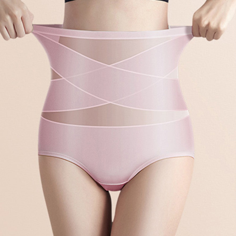 High-waisted Ice Silk Butt Lifting / Tummy Control Silky Panties
