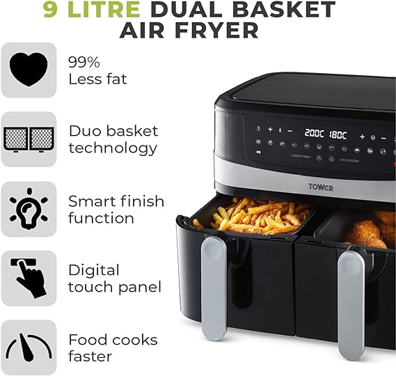 9L 8L dual basket Air fryer power air fryers Plus temperature control electric Air fryer Digital power Air fryer oven