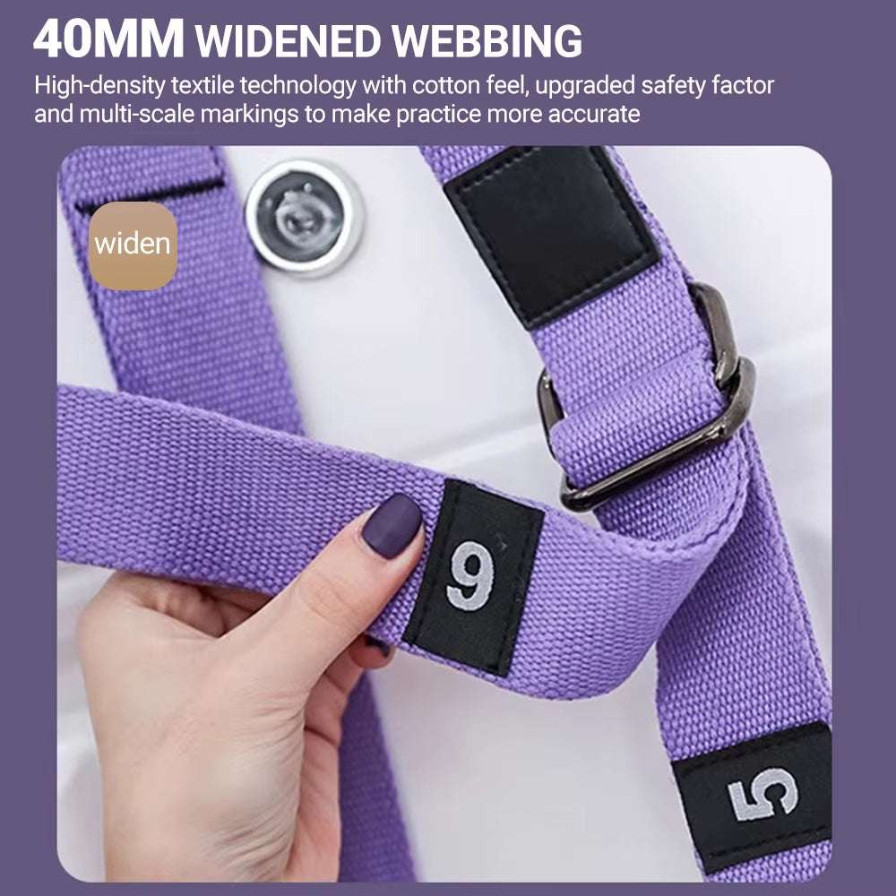 Waist Back Leg Stretch Strap Set,Elastic Yoga Stretching Strap with 11 Loops Yoga Fitness Band with Door Anchor Leg Stretching Yoga Stretcher Backbend Training Belt Inversion Strap