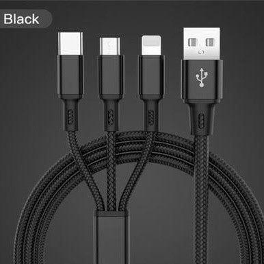 Super Fast 3 in 1 Micro USB Mobile Phone Charging Cable For Iphone Android Micro Type C