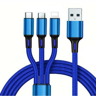 Super Fast 3 in 1 Micro USB Mobile Phone Charging Cable For Iphone Android Micro Type C