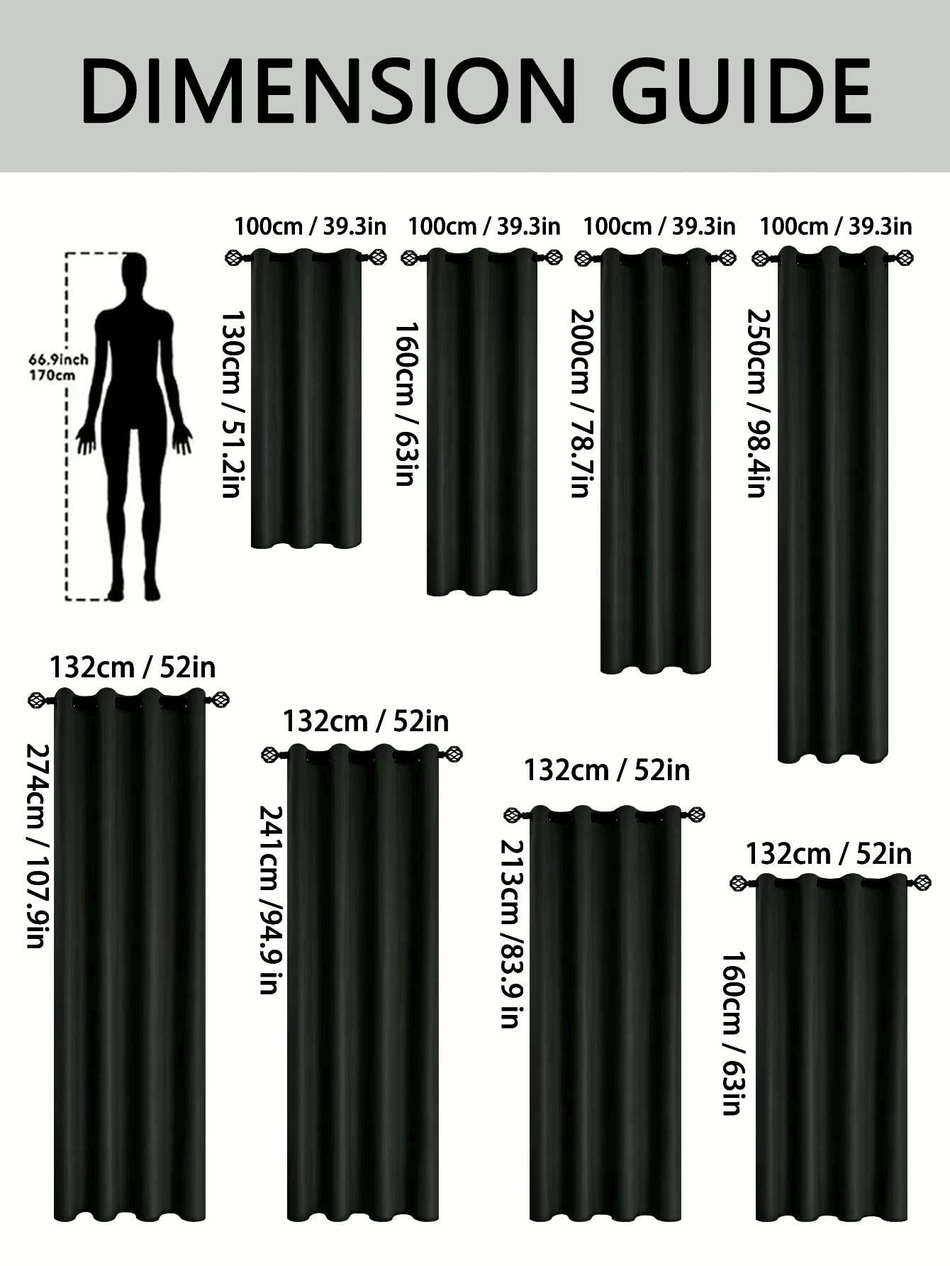 Thermal insulated blackout curtains with light-through design
