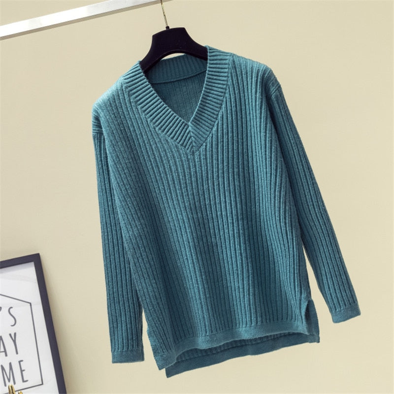 V Neck Sweater Women Winter Casual