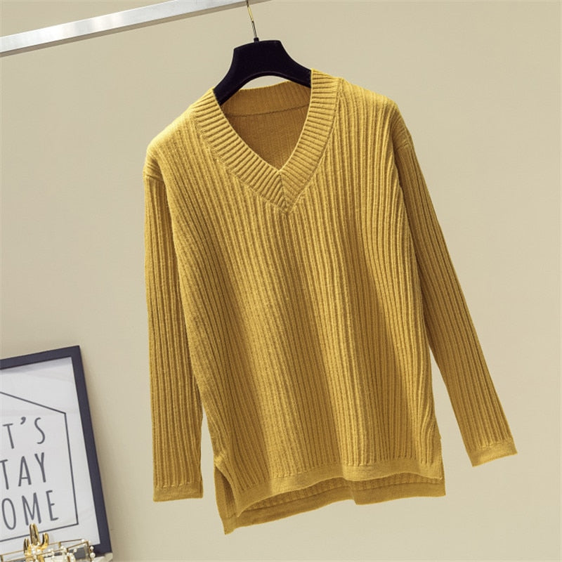 V Neck Sweater Women Winter Casual