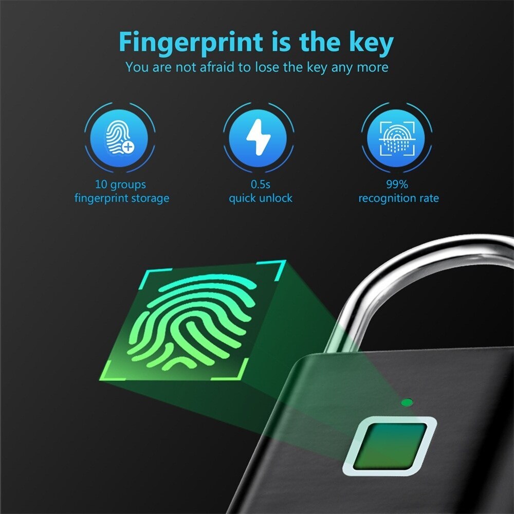 Fingerprint Lock Keyless Waterproof Anti-theft Smart Lock Fingerprint