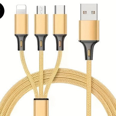 Super Fast 3 in 1 Micro USB Mobile Phone Charging Cable For Iphone Android Micro Type C