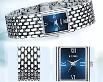Lige Square Ladies Quartz Wrist watches Small Gold/Silver Watch