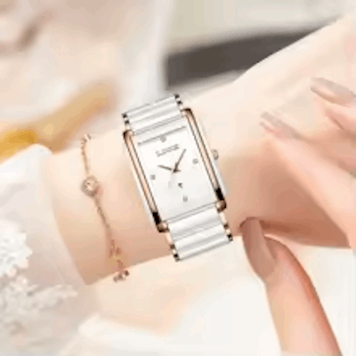 LIGE Fashion Square Quartz Woman Watches Ceramics Elegant Simple Diamond Auto Date Romantic Birthday Gift Leisure Wristwatch