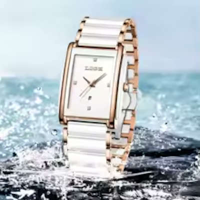 LIGE Fashion Square Quartz Woman Watches Ceramics Elegant Simple Diamond Auto Date Romantic Birthday Gift Leisure Wristwatch