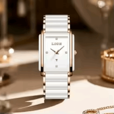 LIGE Fashion Square Quartz Woman Watches Ceramics Elegant Simple Diamond Auto Date Romantic Birthday Gift Leisure Wristwatch