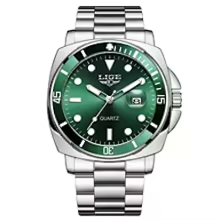 Business Men's Luxury Watch LIGE Fashion Stainless Steel Date Waterproof Luminous