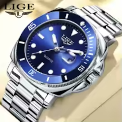 Business Men's Luxury Watch LIGE Fashion Stainless Steel Date Waterproof Luminous