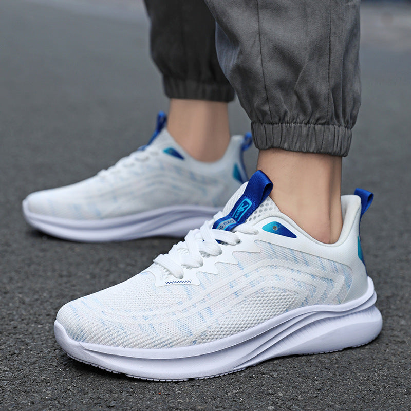 Couples Breathable Running Shoes Ultra Light Men&#039;s And Women&#039;s Flying Weaving Casual Sneakers