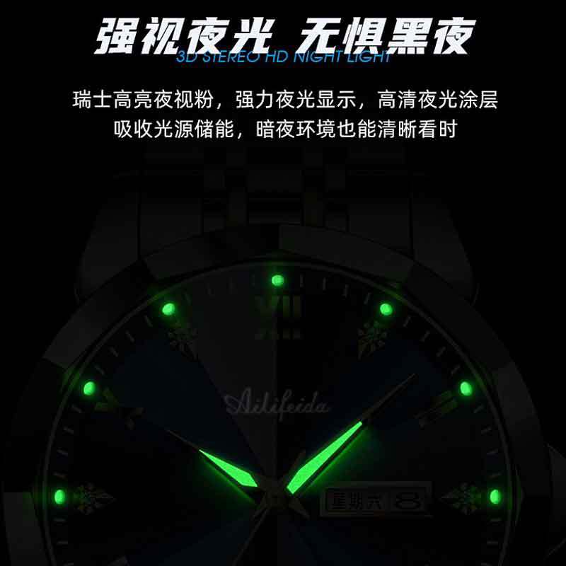 Fashion Quartz Watch Men's Back Cover Hollow Business Waterproof Luminous Calendar Fashion Trembles Live Explosions Wholesale