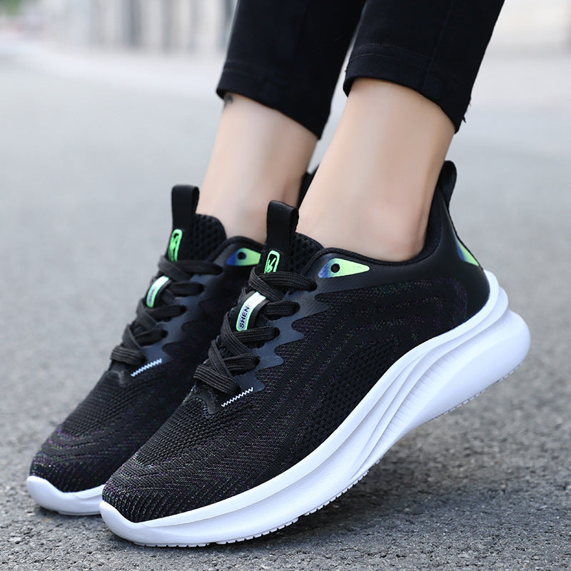 Couples Breathable Running Shoes Ultra Light Men&#039;s And Women&#039;s Flying Weaving Casual Sneakers