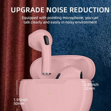 Wireless Earbuds Pro6 TWS Waterproof In-Ear Hi-FI Stereo Improved Noise Reduction