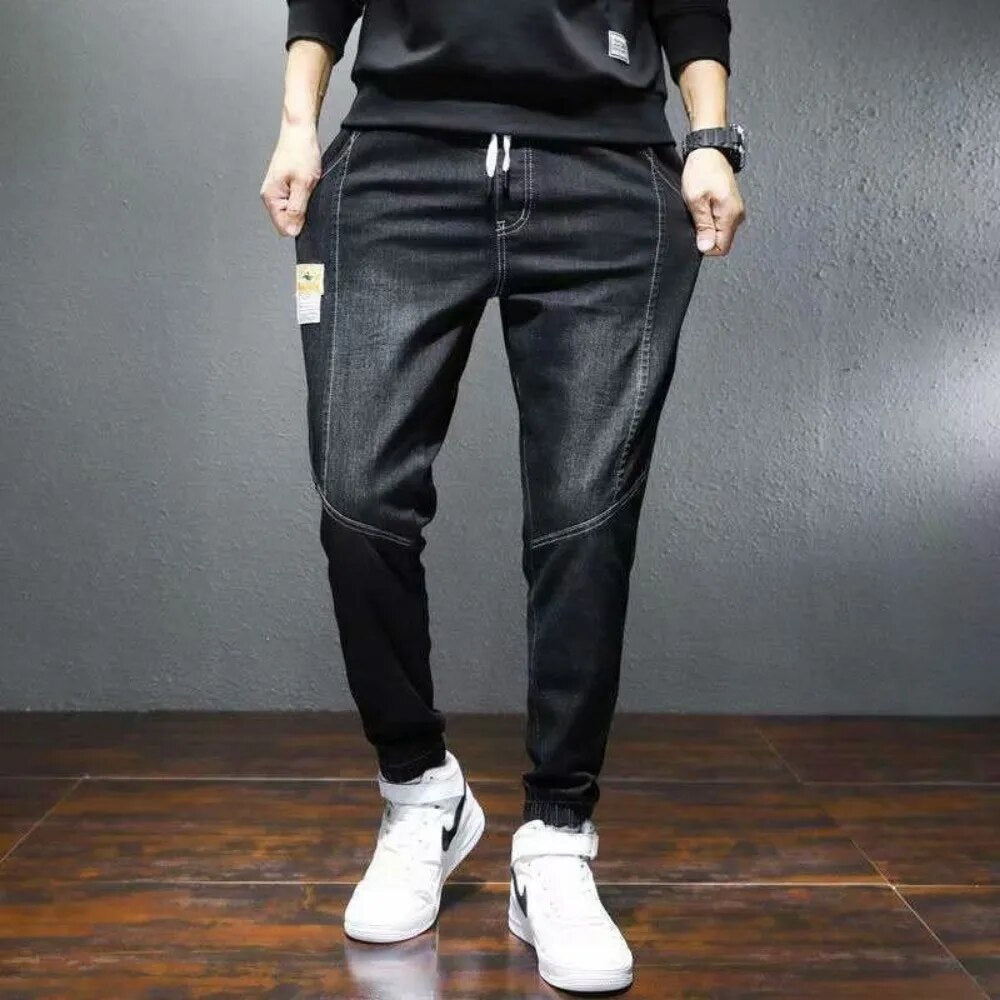 Winter Warm Fleece Jeans Men harem Men jeans Stretch Cotton Thick Velvet Pants men Blue Black Casual Trousers Male Size S-5XL