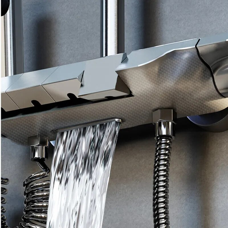 Bathroom Shower Faucet Set 4 Functions Digital Display Shower