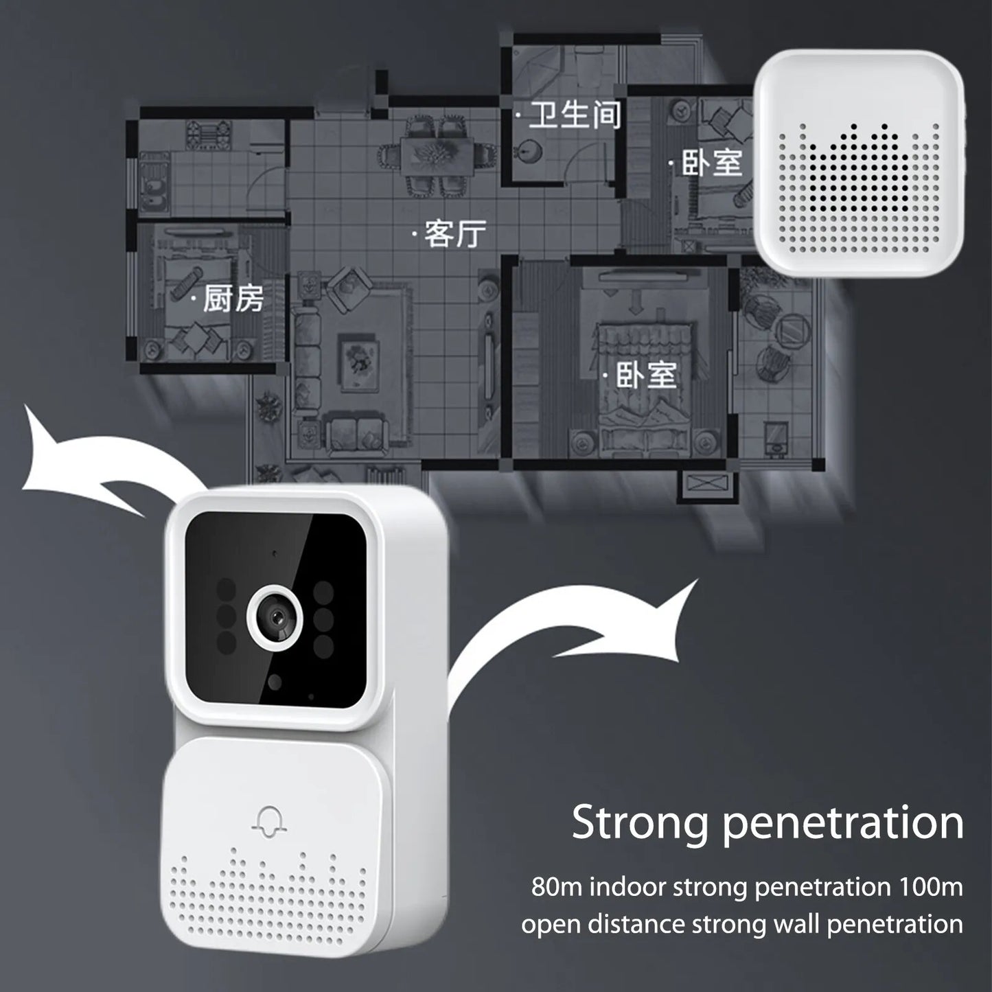 M6 Visual Door Bell Wireless Doorbell WiFi HD Camera Night Vision Intercom Voice Change Ulooka/Tuya App Home Security Doorbell