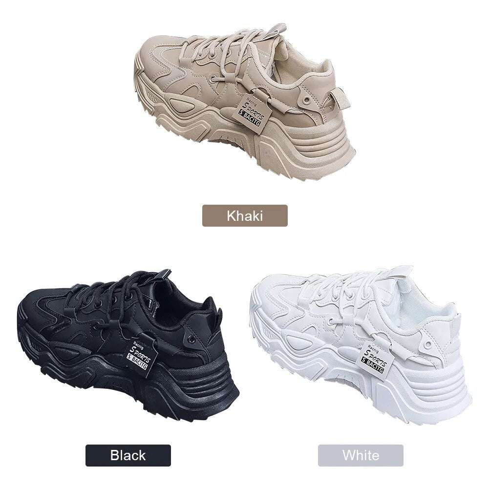 Women's Shoes Spring Autumn All-match Thick-soled Chuncky Sneakers Fashion Casual Shoes