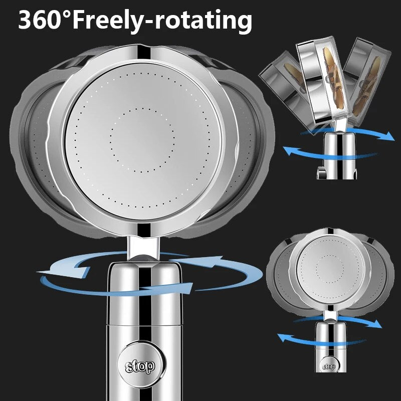 High Pressure Propeller Shower Head High Pressure 360 Rotating with