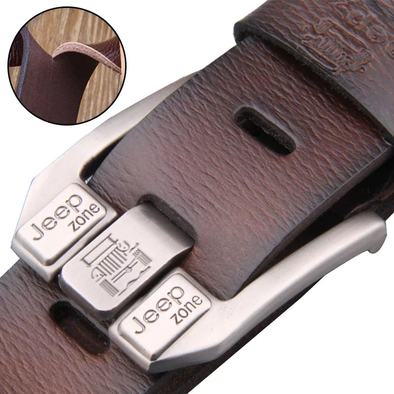 Luxury Belt for Men Genuine Leather Belt Metal Pin Buckle High Quality