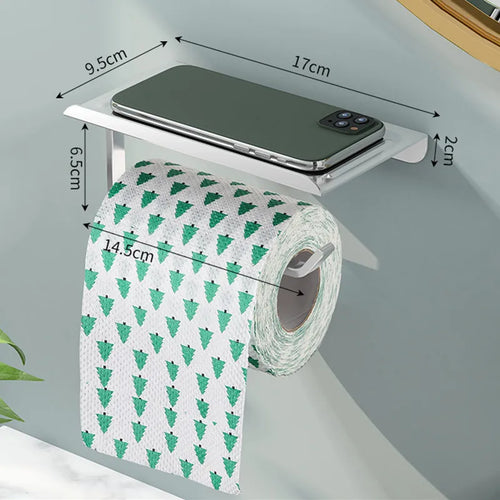 Toilet Paper Dispenser Bathroom Toilet Paper Holder Stand Wall Shelf