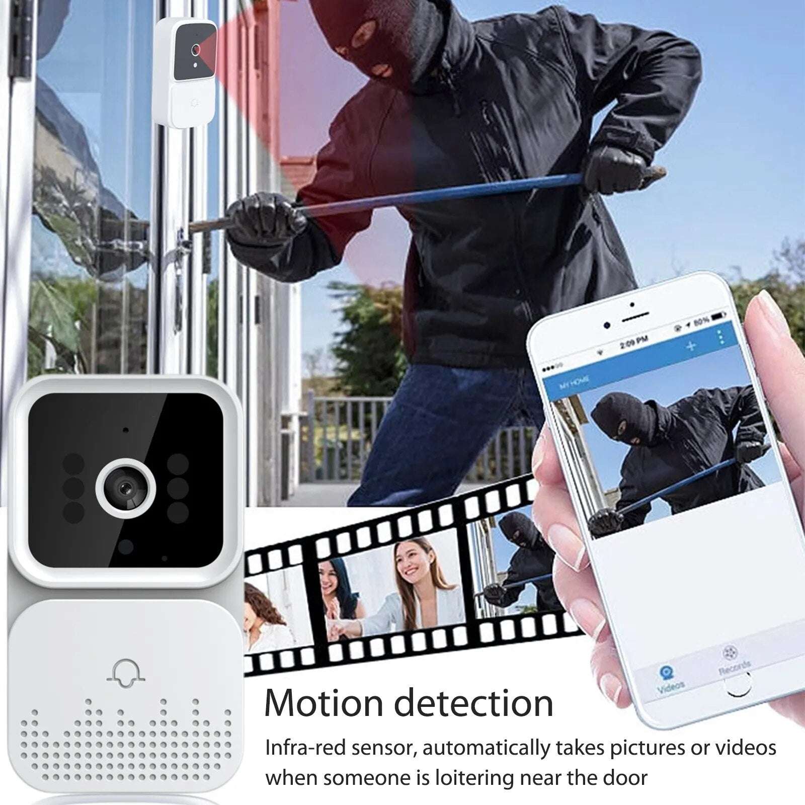 M6 Visual Door Bell WiFi HD Camera Night Vision Intercom Voice Change Ulooka/Tuya App Home Security