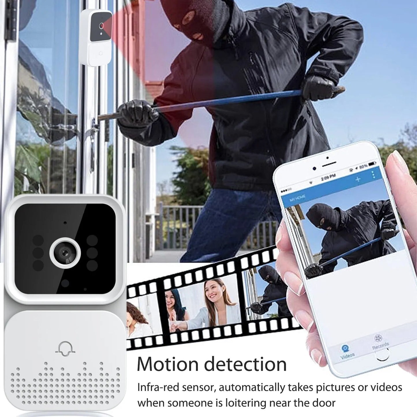 M6 Visual Door Bell Wireless Doorbell WiFi HD Camera Night Vision Intercom Voice Change Ulooka/Tuya App Home Security Doorbell