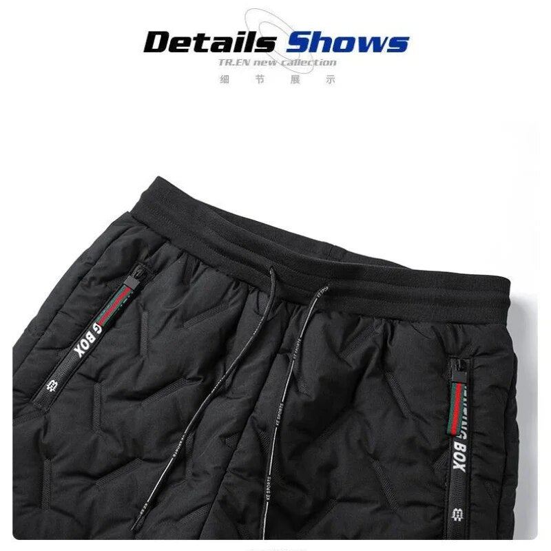 2024 Winter Lambswool Warm Pants Thicken Men Loose Jogger Fleece Pants Casual Long Track Windproof Waterproof Thermal Trousers