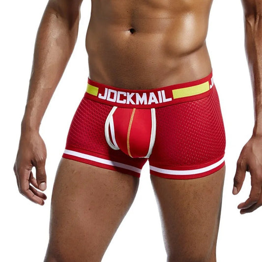 JOCKMAIL Man Underpants Boxershorts Mesh Nylon Men Boxers Male Breathable Underwear Men’s Panties Soft Boxer 2023