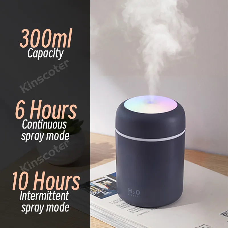 300ml H2O Air Humidifier Portable Mini USB Aroma Diffuser With Cool