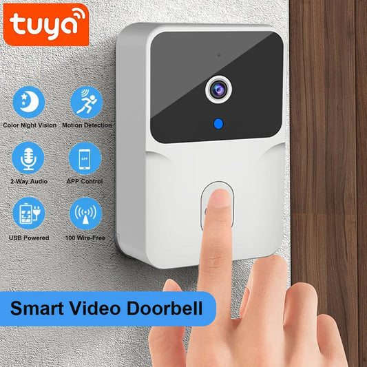 Tuya WiFi Video Doorbell Wireless HD Camera PIR Motion Detection IR