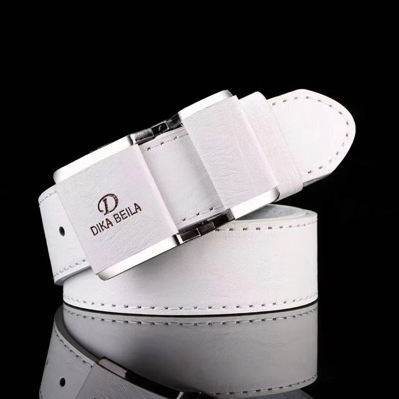 2024 New Men's Belt Korean Fashion Smooth Buckle Business Casual Belt