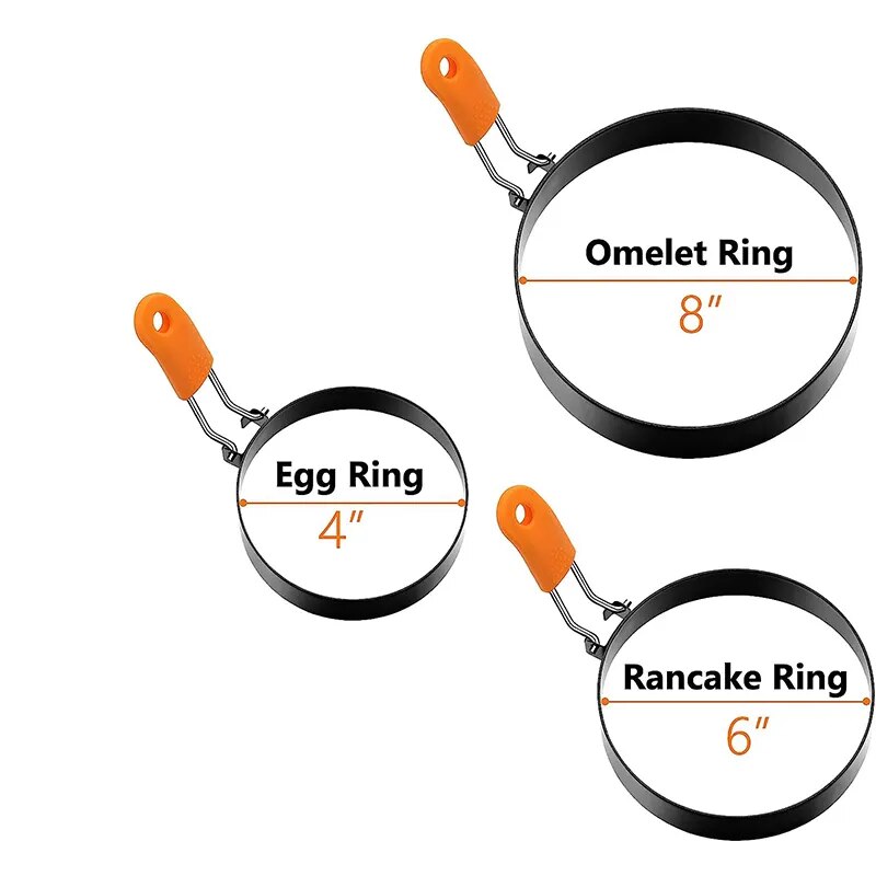 LMETJMA Egg Rings Pancake Mold Set Set Stainless Steel Fried Egg Ring