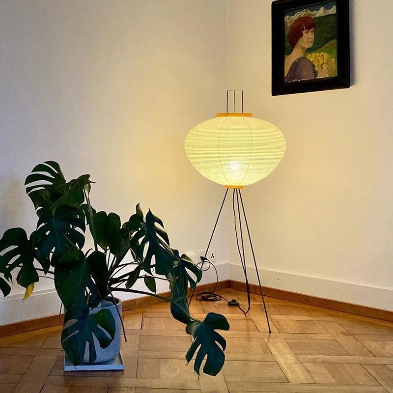 Japanese Style Floor Lamp Noguchi Isamu Tea Room Rice Paper Lamp Simple Bedroom Study Floor Lamp Designer Amazement