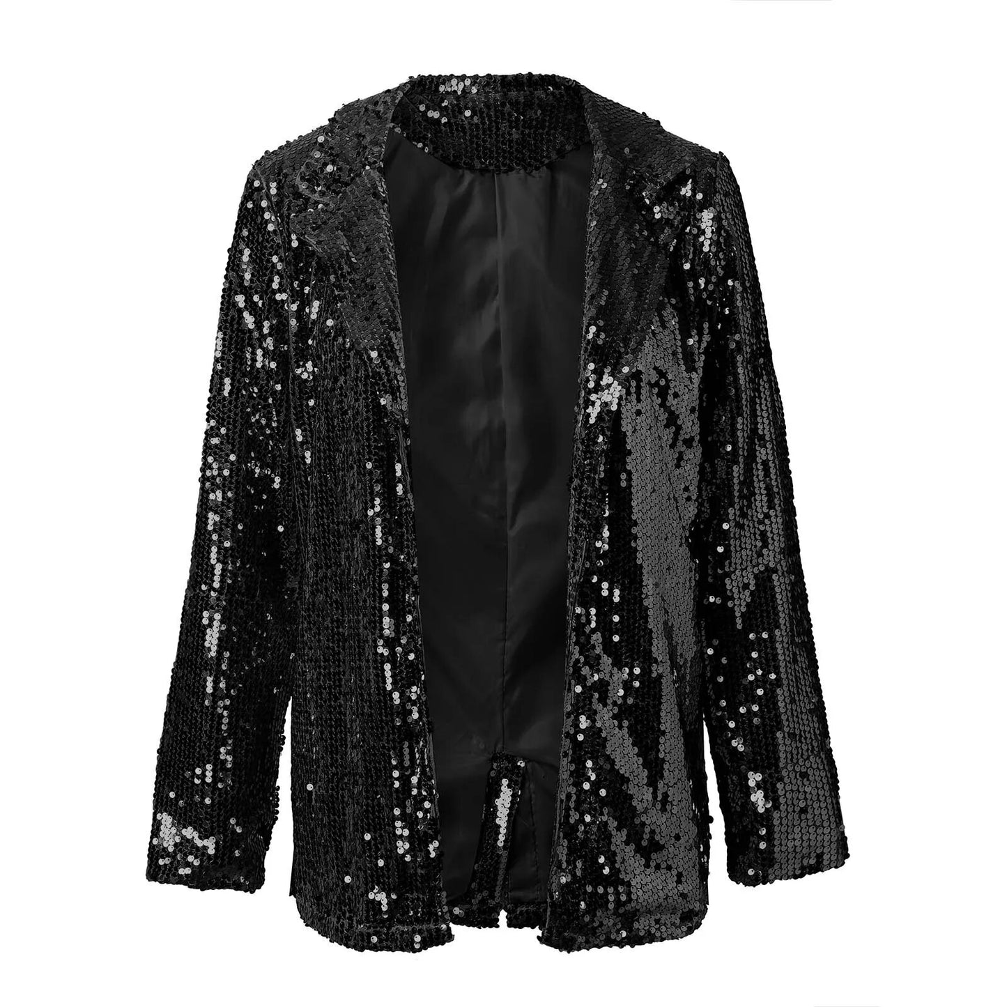 Women Shinny Sequins Blazer Casual Long Sleeve Shimmer Glitter Party