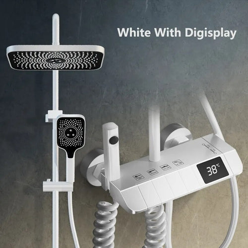 Bathroom Shower Faucet Set 4 Functions Digital Display Shower