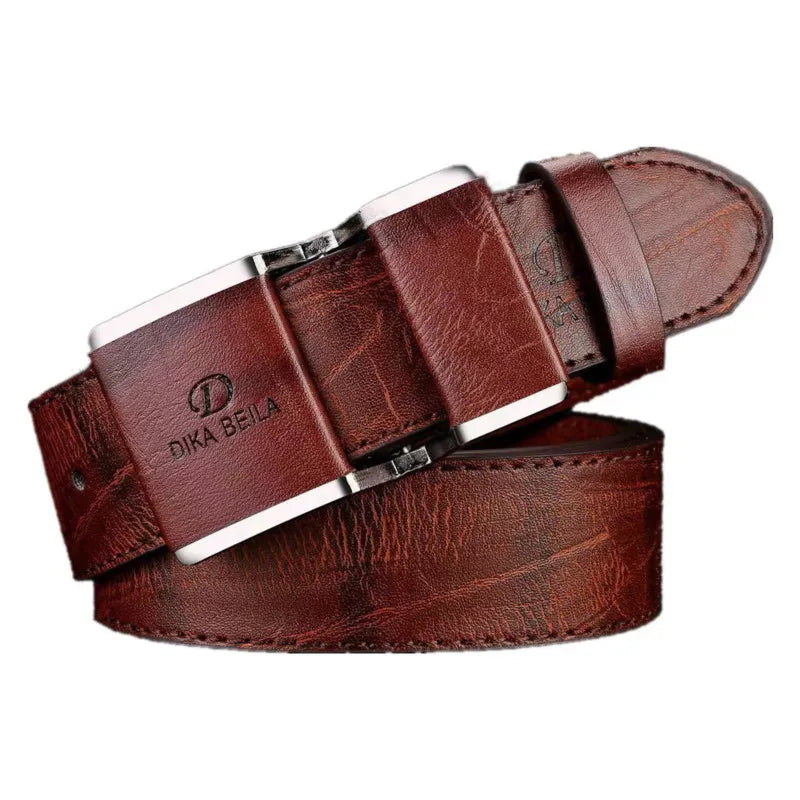 2024 New Men's Belt Korean Fashion Smooth Buckle Business Casual Belt