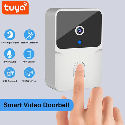 Tuya WiFi Video Doorbell Wireless HD Camera PIR Motion Detection IR