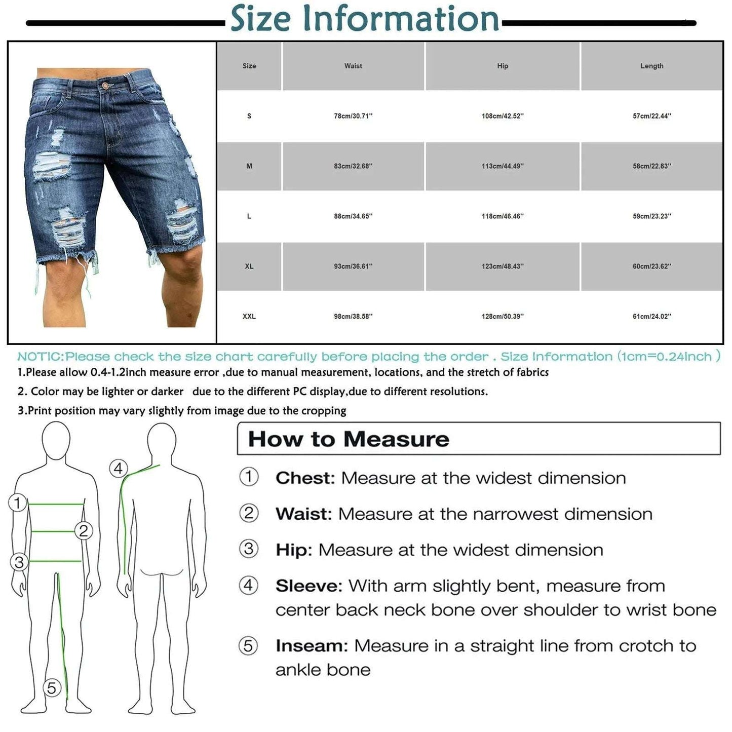 Fashion Brand Men Jeans Shorts Hole Streetwear Harajuku Slim Straight Denim Shorts Summer Casual Baggy Ripped Jeans