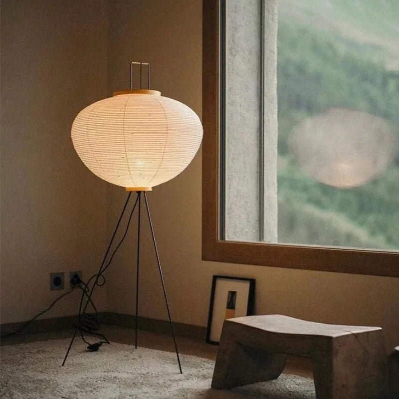 Japanese Style Floor Lamp Noguchi Isamu Tea Room Rice Paper Lamp Simple Bedroom Study Floor Lamp Designer Amazement