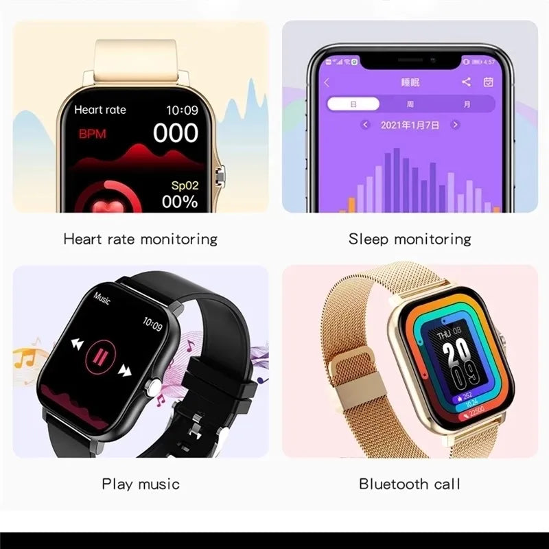 Smart Watch Men Women 2024 Fitness Bluetooth Call Connected Watches