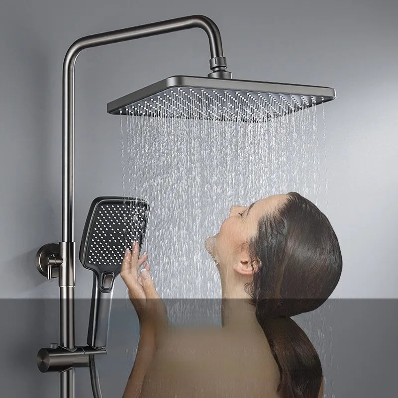 LED Atmosphere Lamp Shower Set Bathroom LED Digital Thermostatic